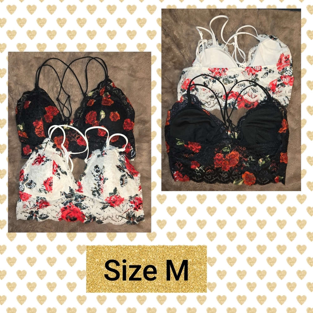❤️ Floral Lace Bralette Set - Size M